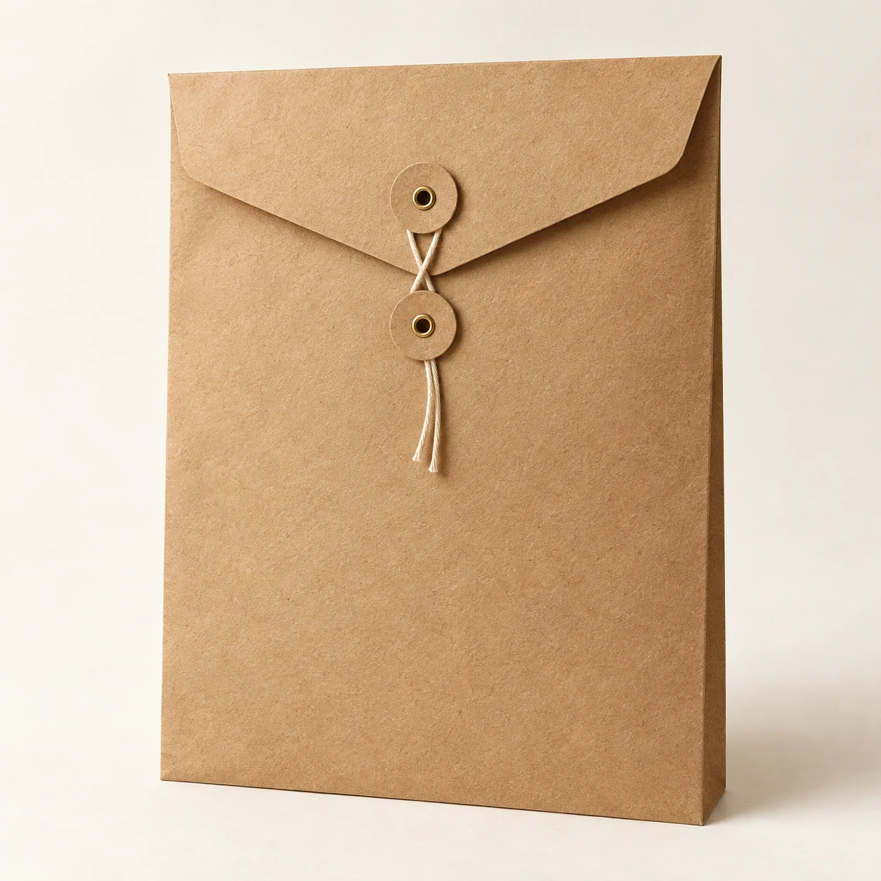 Everyday A4 Archive Envelope, Natural Kraft, Cotton string and paper buttons