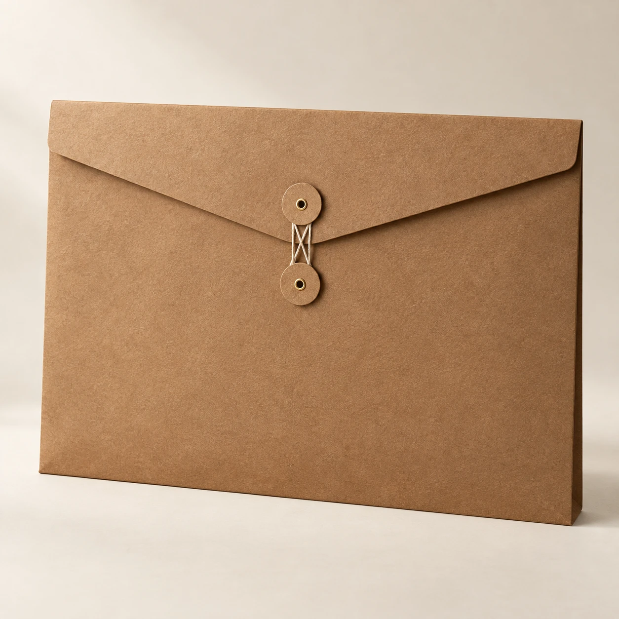 Folio A3 Archive Envelope, Deep Kraft, Cotton string and paper buttons
